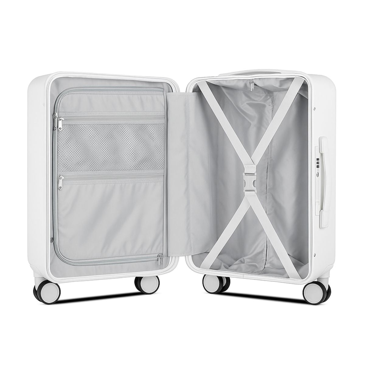 Large Check In Luggage & Hard Case Travel Suitcase - White | Nordiva Classic | 75 cm