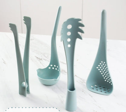 4Pcs High Temperature Resistant Nylon Kitchen Utensils Non-stick Blue