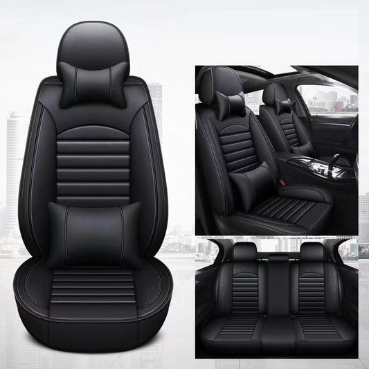 Car Seat Cover Faux Leather Cushion 5 Seater Full Set Front & Rear + Pillows