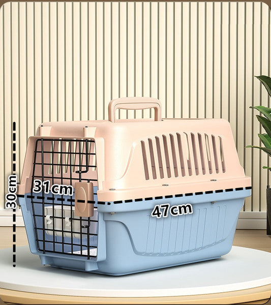48CM Dog/Cat Airline Travel Cage/Carrier With Bowl