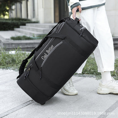 55L Foldable Rolling Duffel Bag with 2 Wheels – Waterproof Oxford Weekender Travel Bag FL6121
