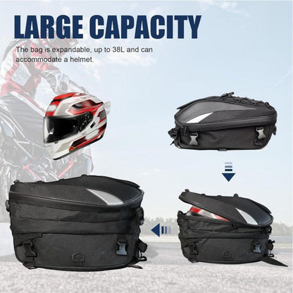 ECOTREK Expandable Waterproof Motorcycle Tail Bag & Backpack 25L–38L BQF1111