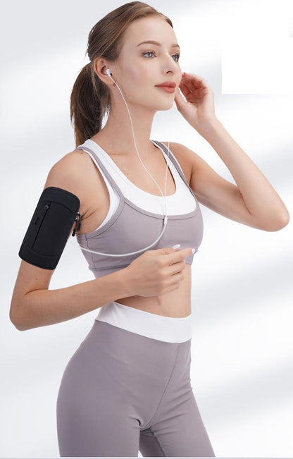 Waterproof Running Armband Phone Holder – 2 Pocket Sports Wrist Wallet for Gym & Outdoor Exercise (Fits up to 6.8” phone)