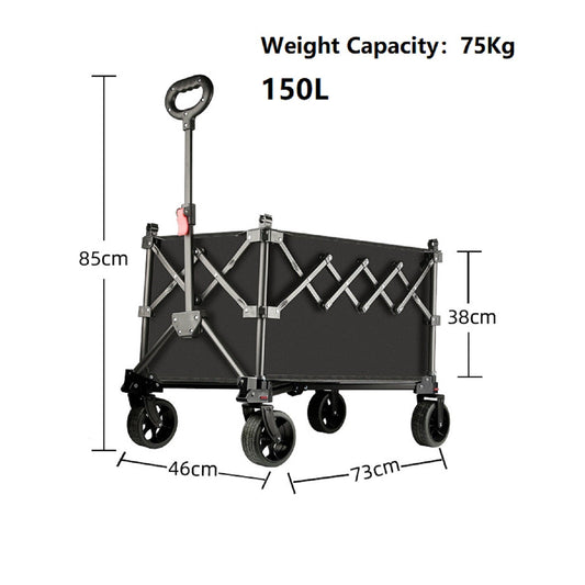 Ecotrek Folding Camping Trolley Heavy Duty Wagon Cart 150L XY1071