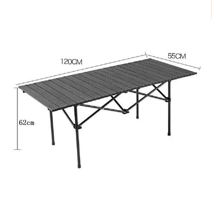 120 cm Portable Folding Camping Table – Roll-Up Outdoor Cooking & Picnic Table ZF1409