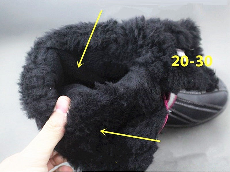 Winter Fluffy Collar Fleece Lining Lace-Up Warm Women Snow Explorer Boots 40