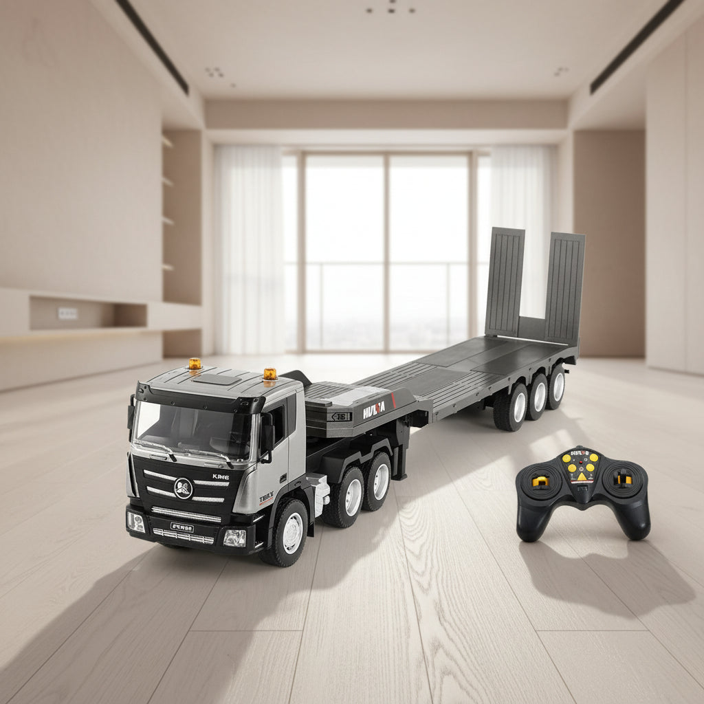2.4G Wireless Electric Alloy Remote Control Truck & Trailer with Lights & Sounds