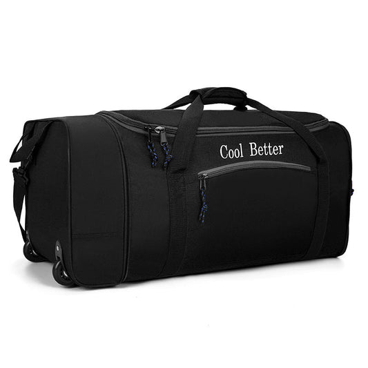 Ecotrek 55L Foldable Rolling Duffel Bag with 2 Wheels – Waterproof Oxford Weekender Travel Bag FL6121