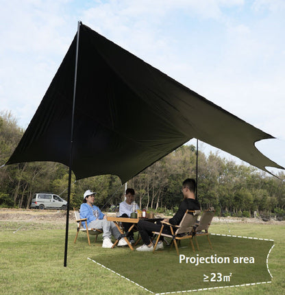 Camping Black-Glue Coating Canopy – Portable Beach & Outdoor Sun Shelter