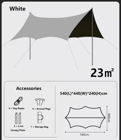 Camping Black-Glue Coating Canopy – Portable Beach & Outdoor Sun Shelter