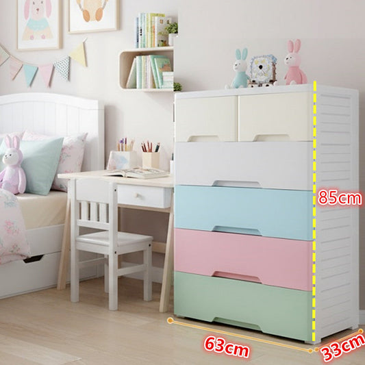 Colourful 6 Drawer Rolling Plastic Storage Organizer Cabinet