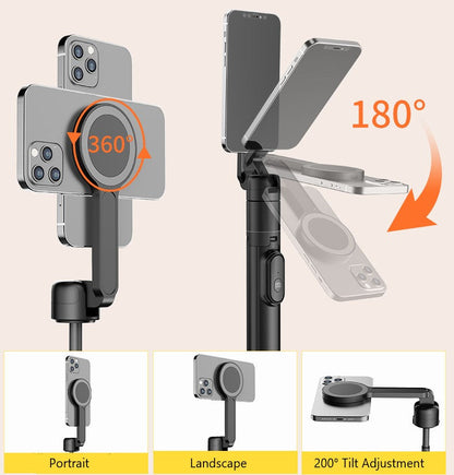 MagSafe Phone Selfie Stick with One-Touch Pop-Out Base