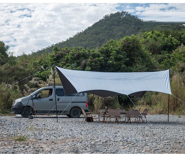 Camping Black-Glue Coating Canopy – Portable Beach & Outdoor Sun Shelter