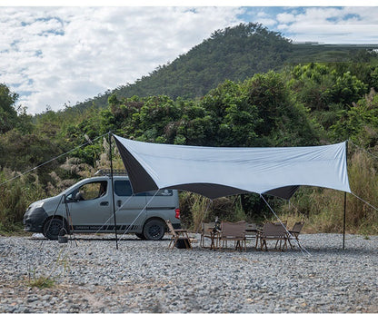 Camping Black-Glue Coating Canopy – Portable Beach & Outdoor Sun Shelter