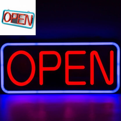 Large OPEN Sign Size L Neon LED Flashing & Remote Control 55CM