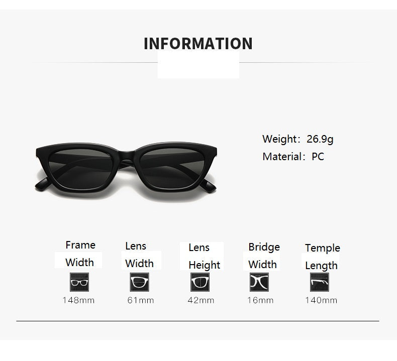 ECOTREK Cat Eye Sunglasses – Retro Fashion Small Frame Shades for Men & Women LX09