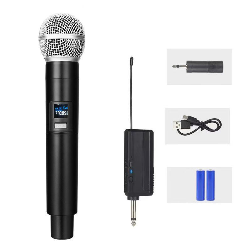 Wireless Microphone with Rechargeable Receiver and Battery, 100 ft Range Karaoke