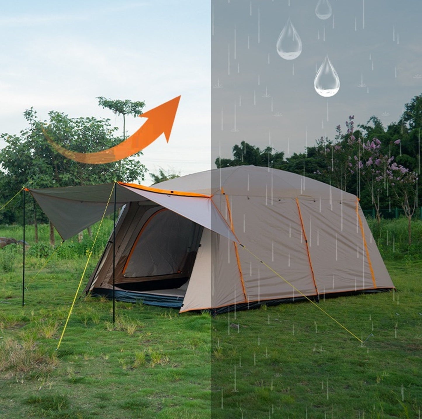 Family Tent –Double layers Waterproof-3 Size Two Colours Aavailable LCF91228