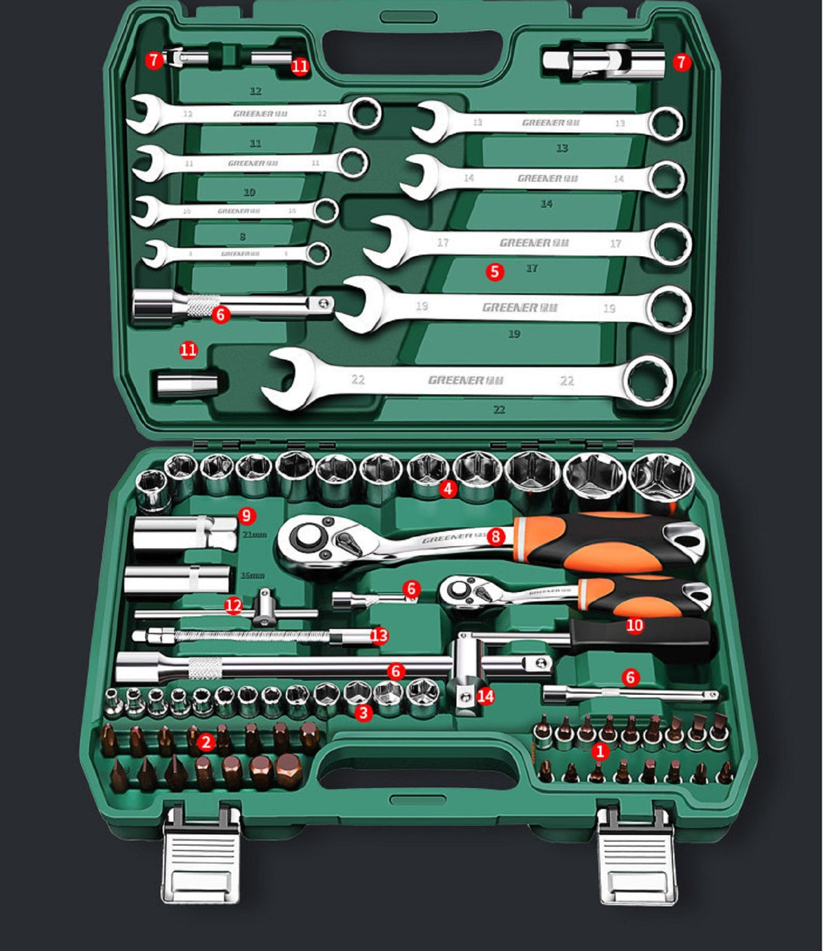 82-Piece Professional Automotive Tool Kit GRE7583