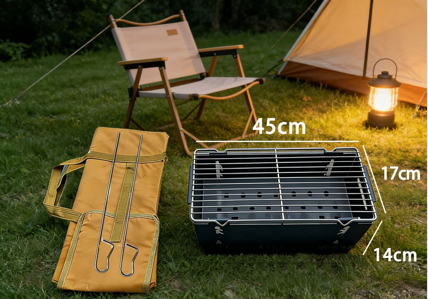 Portable Foldable Barbecue Grill – Lightweight BBQ for Camping & Picnics BST1041
