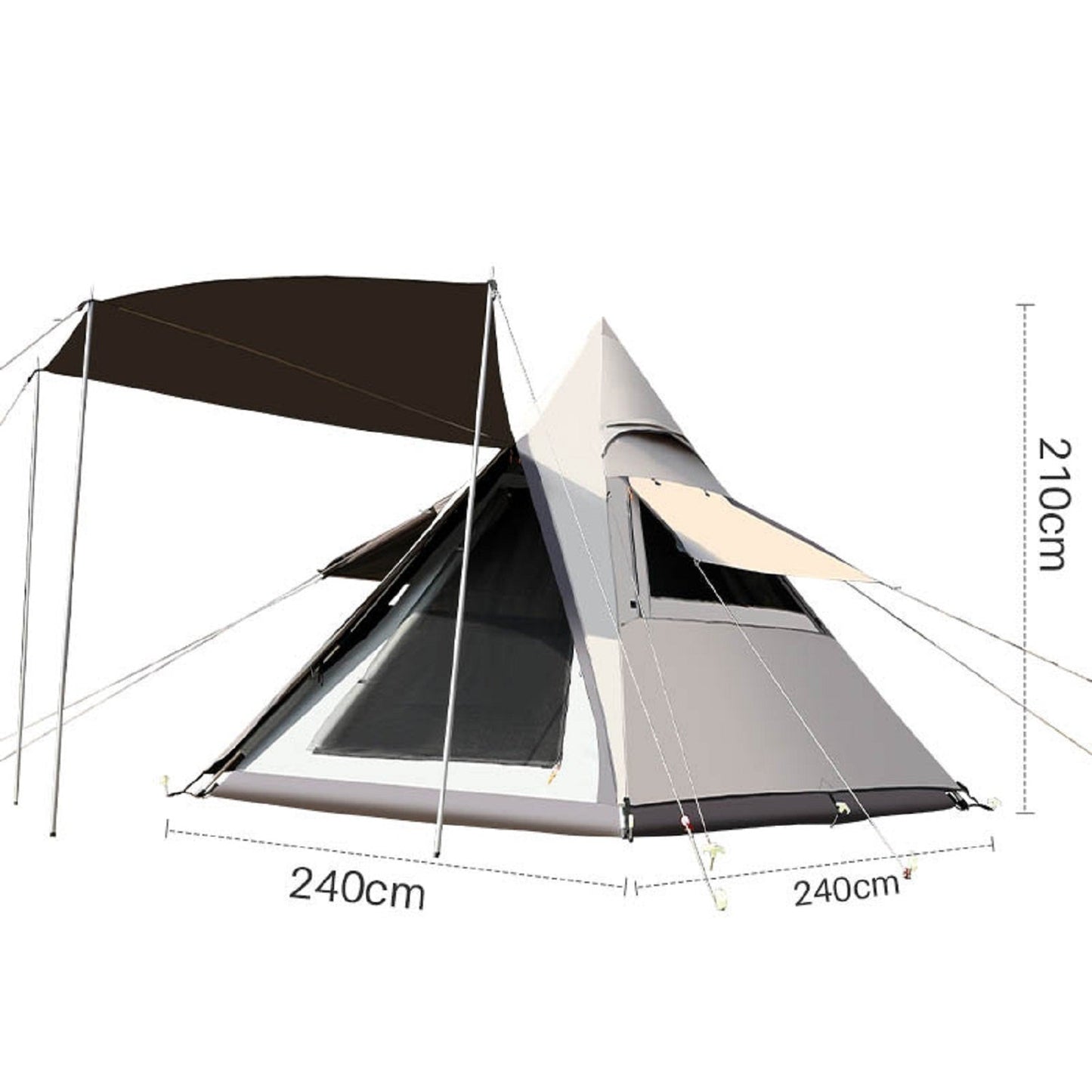 Automatic Pyramid Double-Layer Outdoor Camping Tent