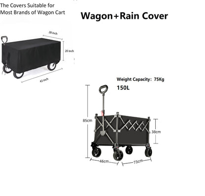 Folding Camping Trolley Heavy Duty Wagon Cart 150L XY1071