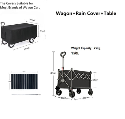 Ecotrek Folding Camping Trolley Heavy Duty Wagon Cart 150L XY1071