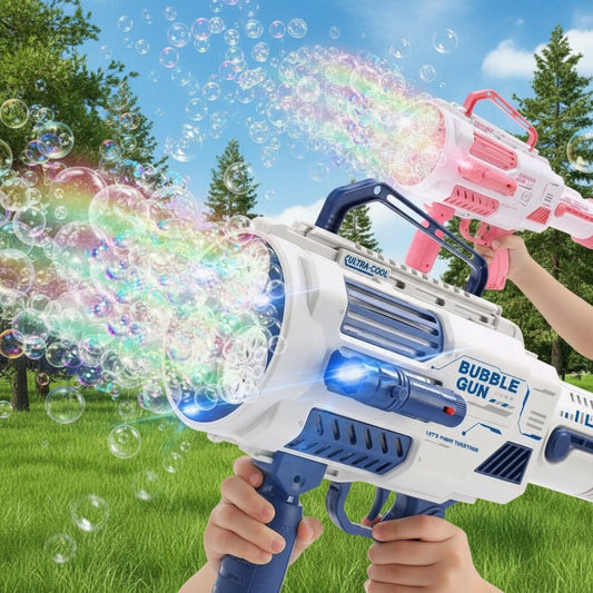 Large Rechargeable Rocket Bubble Gun + Flashlight (43cm)