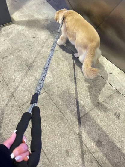 Dog Leash Heavy Duty 80-105cm Shock Absorbing Bungee with Handle BK