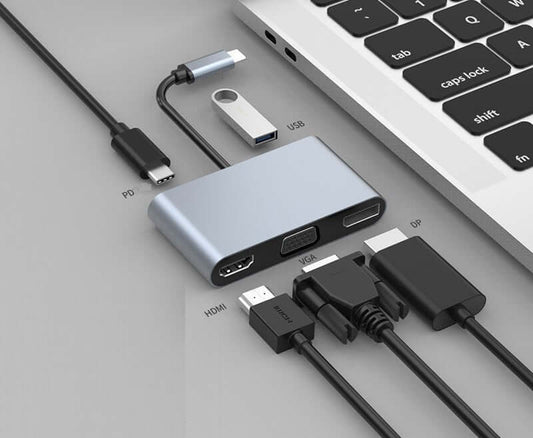 USB-C/Type-C to HDMI VGA DP Hub Adapter Extend Display for Laptop