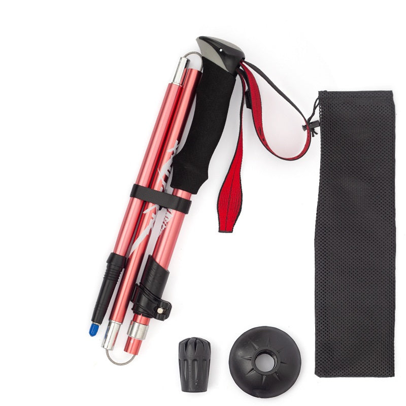 Aluminum Alloy Folding Ultralight Trekking Poles HBXK1011