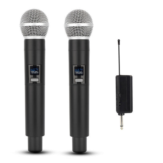 2x Wireless Microphones with Receiver and Rechargeable Batteries, 100 ft Range Karaoke