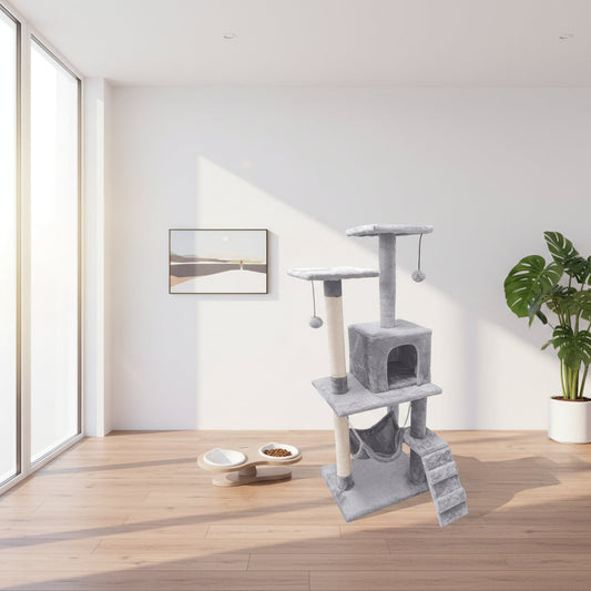 125CM Cat Tree House Scratching Post Condo - GREY