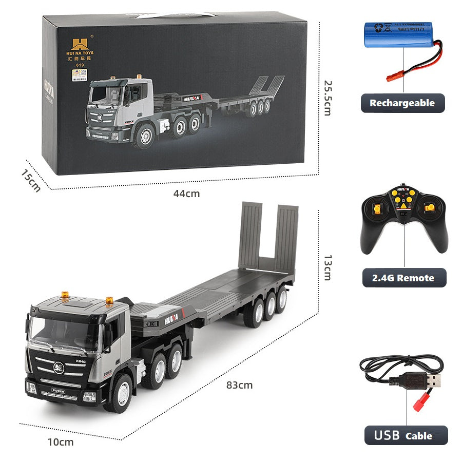 2.4G Wireless Electric Alloy Remote Control Truck & Trailer with Lights & Sounds