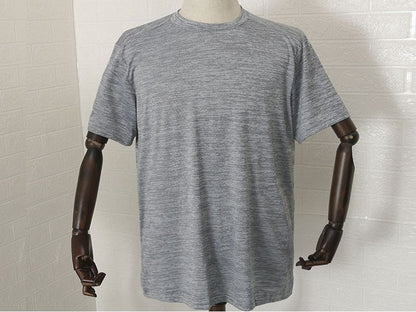 3XL, T Shirt Solid Color Short Sleeve Quick Drying Sports Stretch Tops