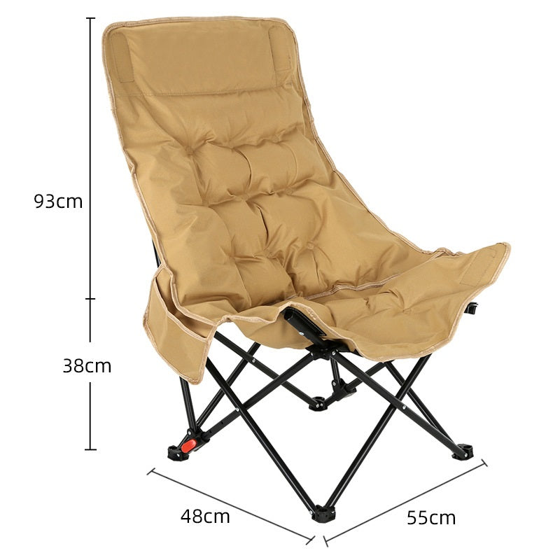 ECOTREK High-Back Padded Camping Chair – 3 Position Reclining Moon Chair