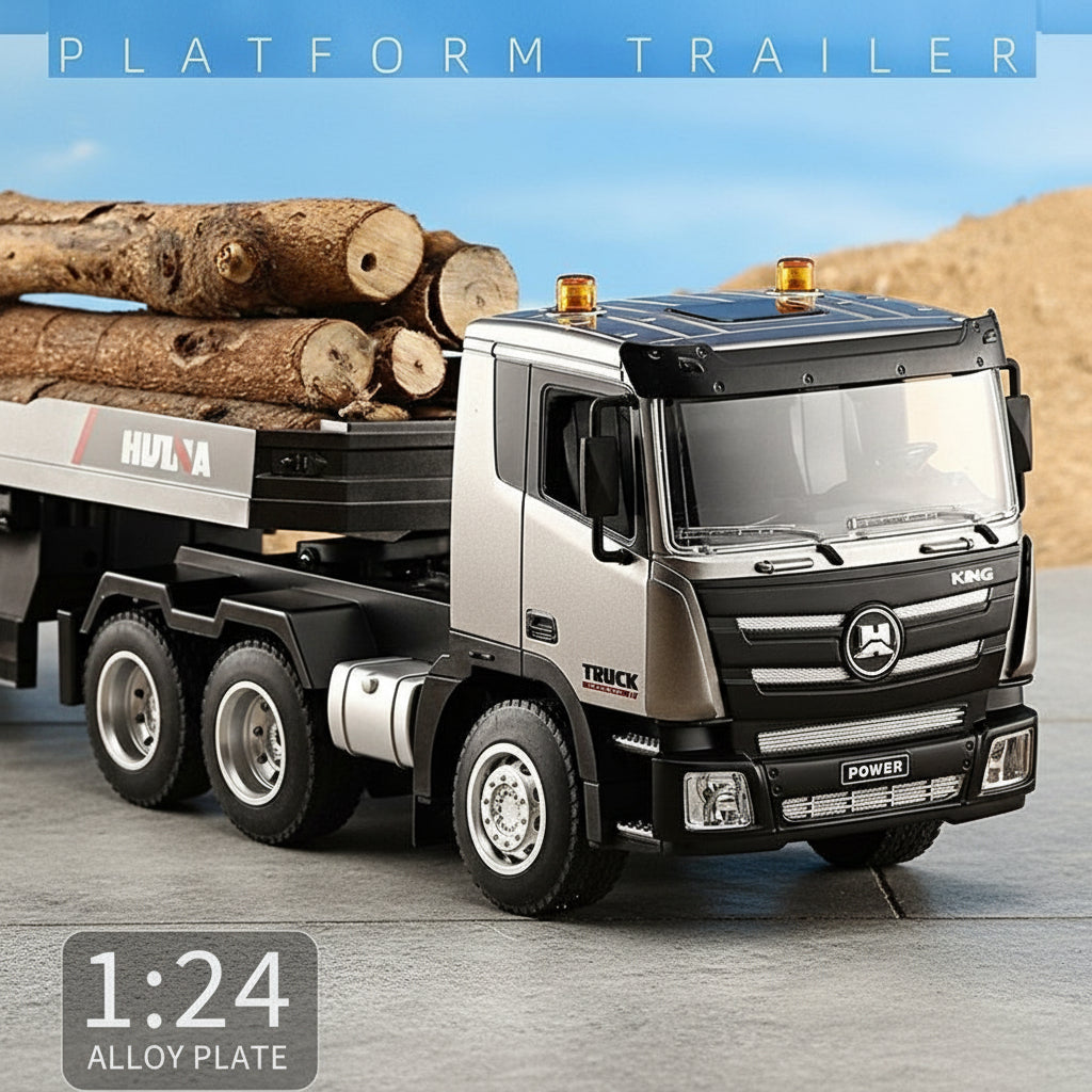 2.4G Wireless Electric Alloy Remote Control Truck & Trailer with Lights & Sounds