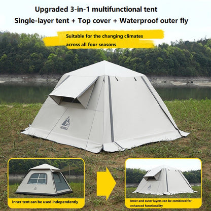Portable Fully Automatic Waterproof Camping Tent with Canopy for All-Season
