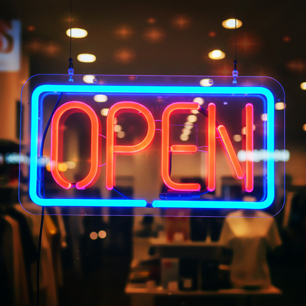 OPEN Neon Sign LED Tube Handmade Visual Artwork Bar Pub Club Wall Decor Light