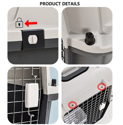 70cm - Wheeled Plastic Airline Travel Cage/Carrier/Crate