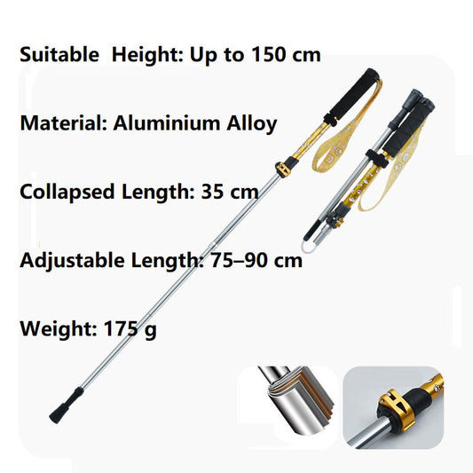 Ecotrek Folding Hiking Trekking Pole – Yellow with Cartoon Dog Pattern LBDS5016