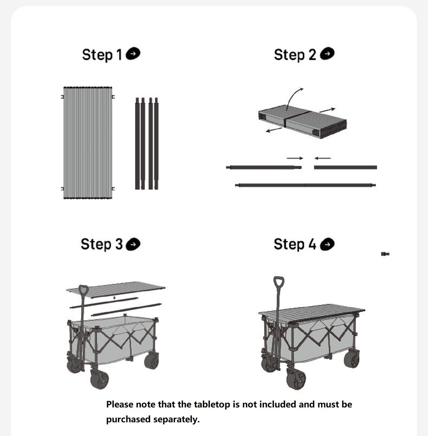 MOBI GARDEN Outdoor Camping trolley - Portable, Four-Way Folding, 200L Capacity Utility Cart MGD5133
