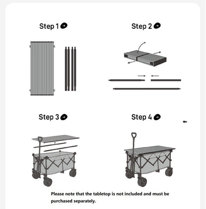 MOBI GARDEN Outdoor Camping trolley - Portable, Four-Way Folding, 200L Capacity Utility Cart MGD5133