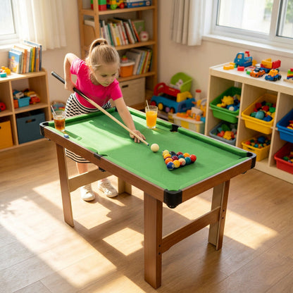 Mini Pool Table Set 120cm By 61cm 72cm High Portable Billiards Game