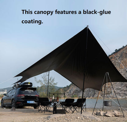 Camping Black-Glue Coating Canopy – Portable Beach & Outdoor Sun Shelter