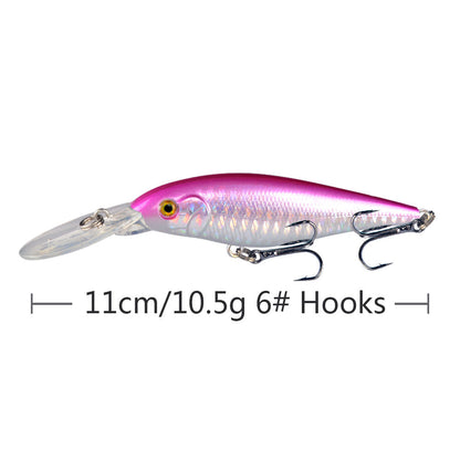 10 Pack Fishing Lures Hard Baits, 3D Eyes Minnow Fishing Lures 11cm 10.5g