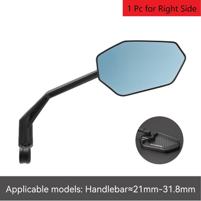 Bicycle Handlebar Rearview Mirror Adjustable for Mountain & Road Bikes