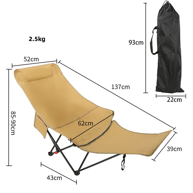 Adjustable Folding Chair with Footrest – 3 Recline Positions