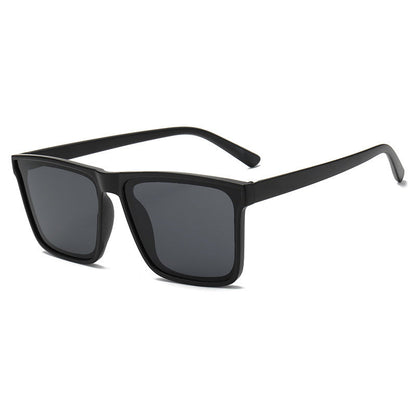 ECOTREK Black Retro Square Sunglasses – Lightweight UV380 Fashion Shades for Men & Women LX10