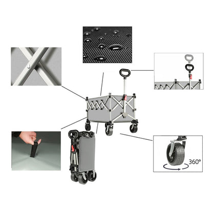 Ecotrek Folding Camping Trolley Heavy Duty Wagon Cart 150L XY1071